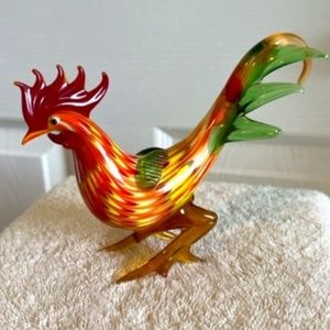Hand Blown Glass Rooster